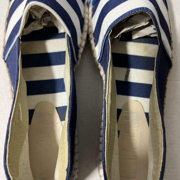Clara Duran Striped Navy White Espadrilles Size 37 made in Spain canvas - Picture 5 of 10